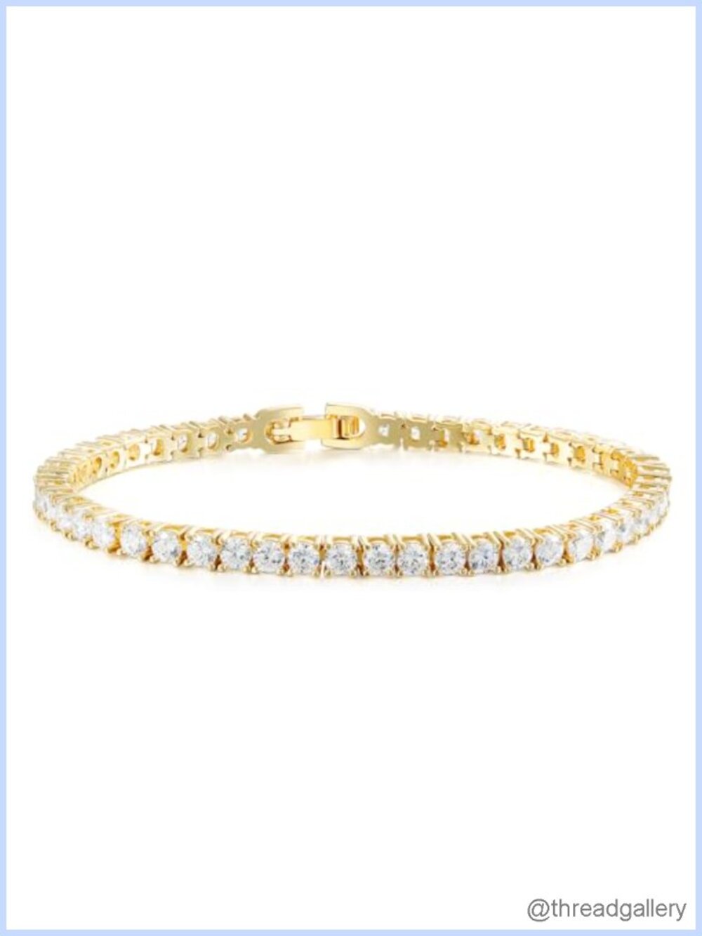 14K Gold Plated 3MM Cubic Zirconia Tennis Bracelet Small Wrist 6-8 inches